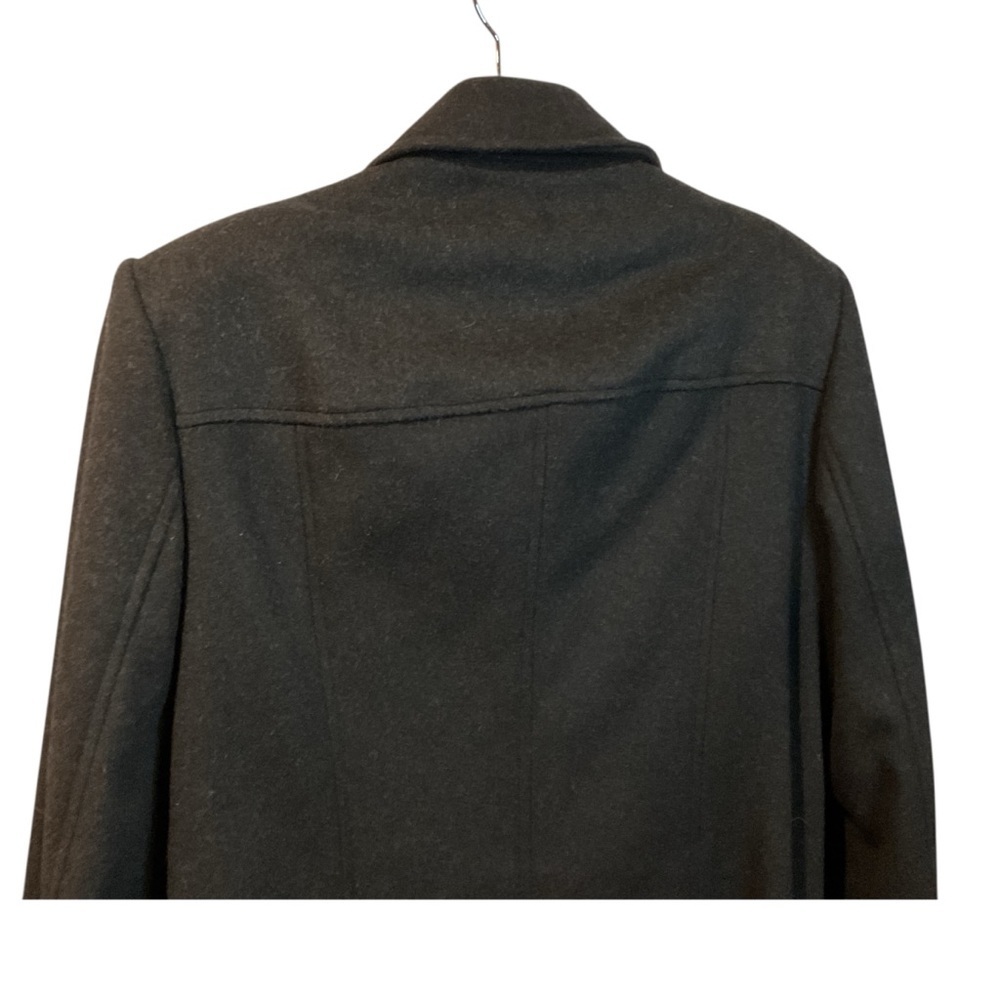 Liz Claiborne Black Brushed 100% Wool Double-Breasted Women’s Coat Size 12 - Picture 6 of 8